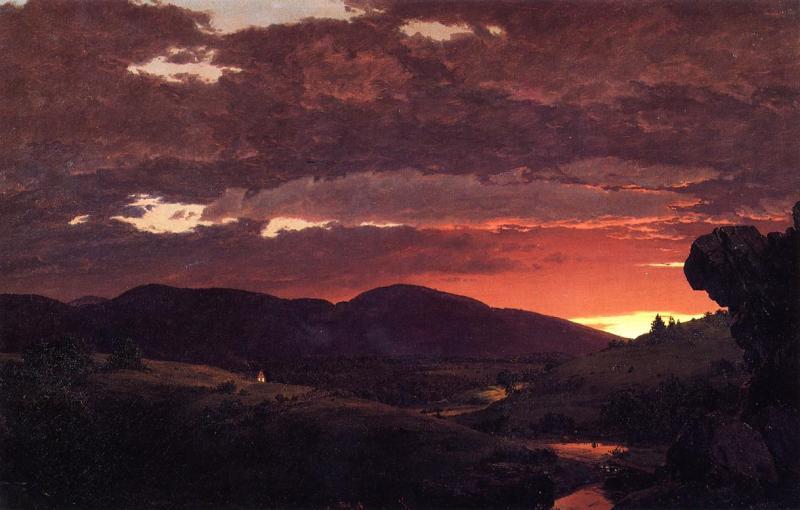 Frederic Edwin Church Twilight, Short arbiter twixt day and night' oil painting picture
